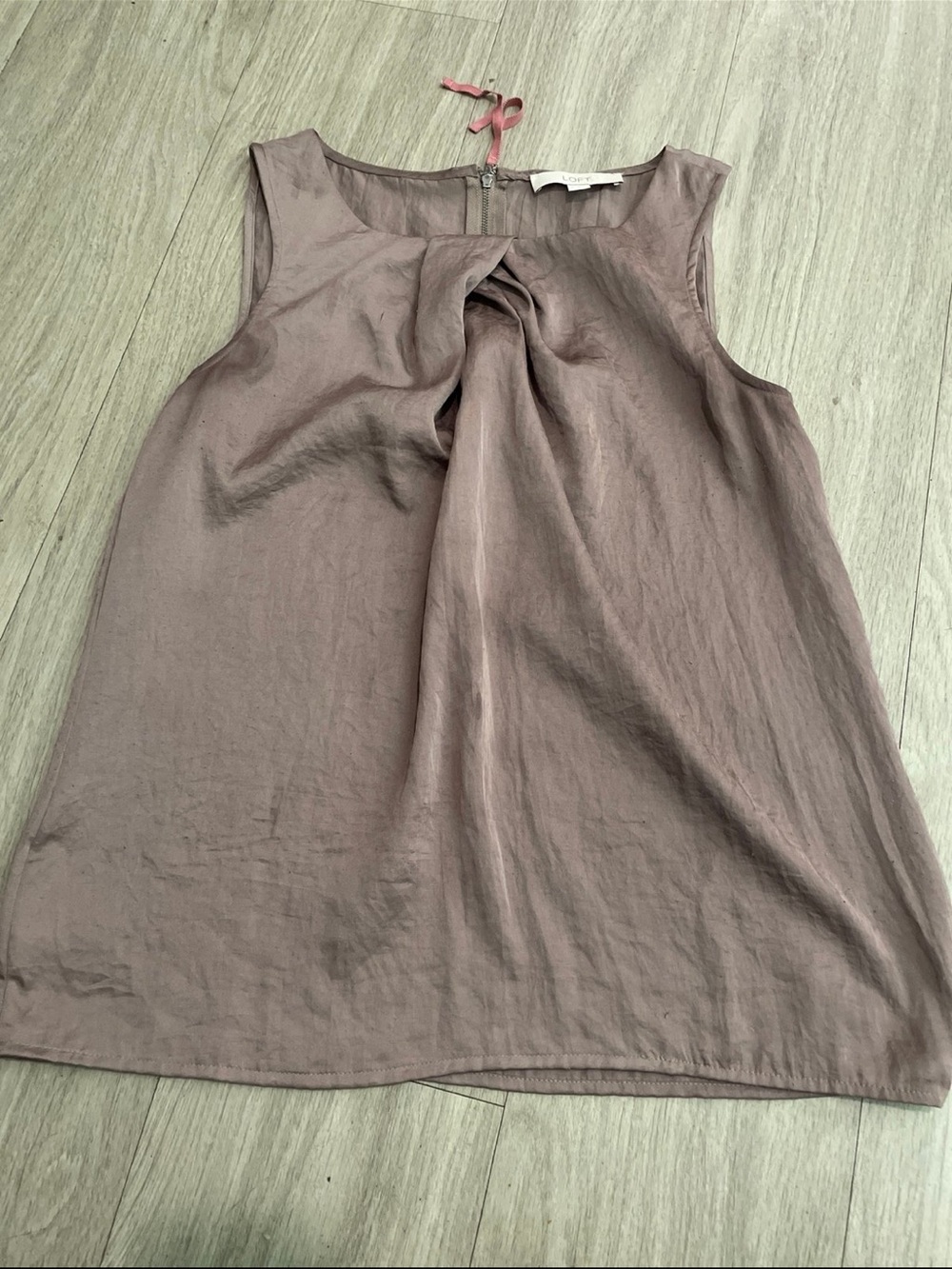 LOFT Twist-Front Sleeveless Top in Mauve